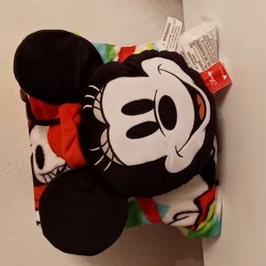 Disney Minnie and Mickey Mouse Nogginz Pillow and Plush Blanket Set